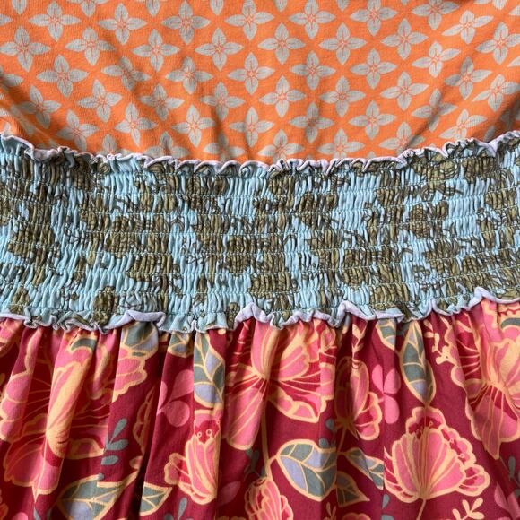 Matilda Jane Long Sleeve Multi Print Dress Ruffle Yellow Green Red Blue Girl's 8 - Picture 4 of 7